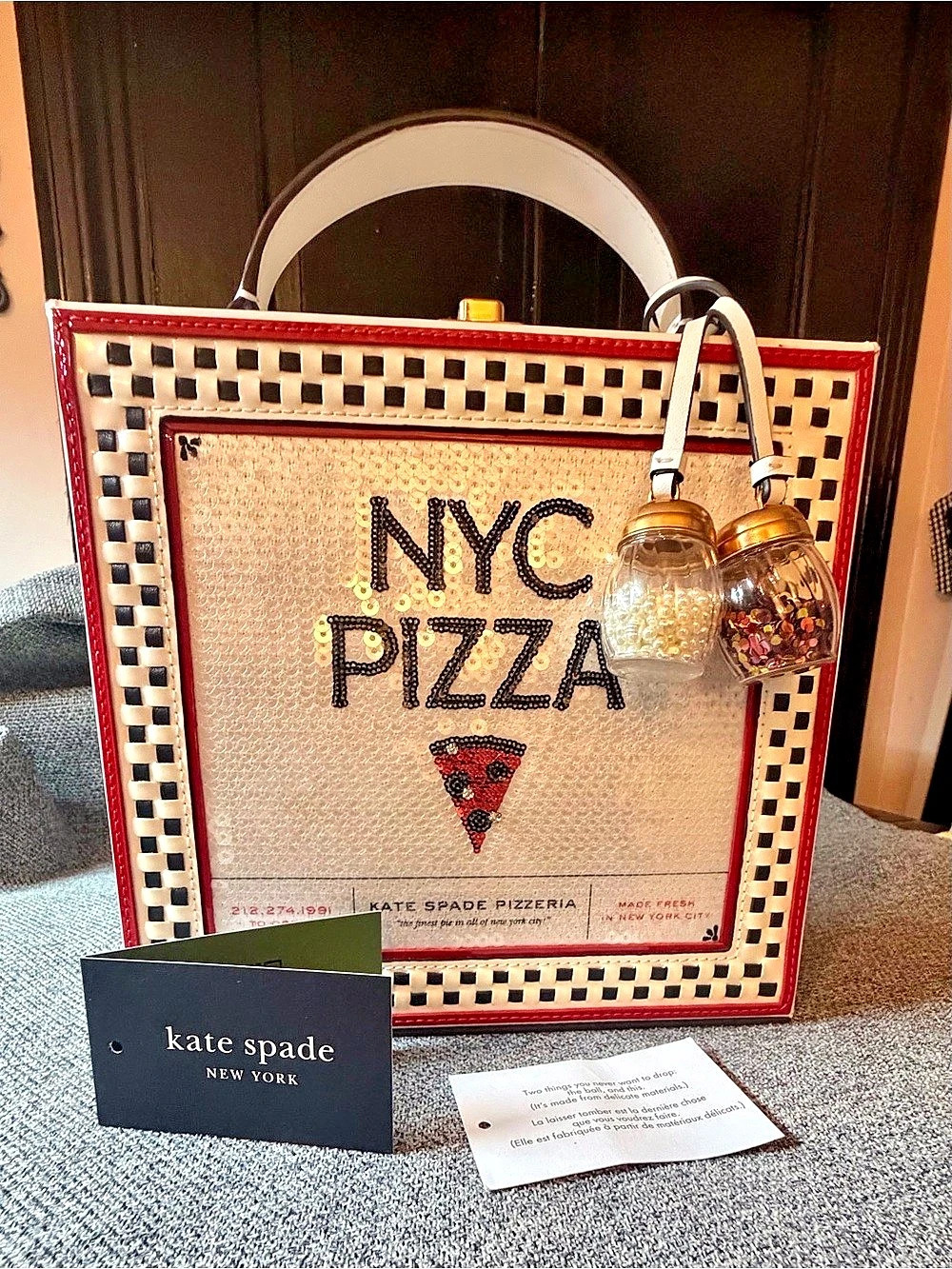 🍕Kate Spade Slice 3D Pizza Box Top-Handle Bag Pizza Box Crossbody